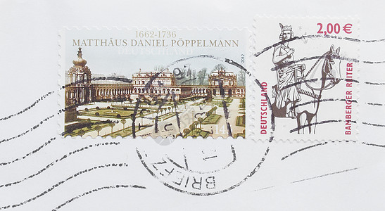 德国邮票邮政天际城市场景船运邮寄邮件社论国家信封图片