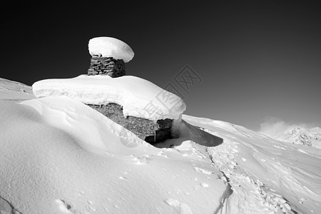 摇篮和雪雪自由风景雪鞋寂寞地形活动极端滑雪粉雪冒险图片