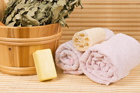 Sauna 配件橡木桑拿竹子海绵扫帚肥皂化妆品温泉甘油毛巾图片