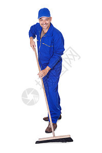 快乐的清扫运动地板压缩工作劳动工人职业职员微笑服务职场劳动力图片