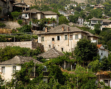 阿尔巴尼亚Gjirokastra的旧奥斯曼老房屋图片