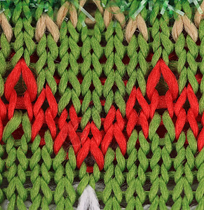 贴近条纹的织布纹理羊毛帆布绿色衣服宏观手工业编织针织品绳索灰色图片