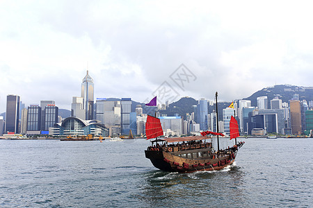 香港图标 - 港口的垃圾船图片