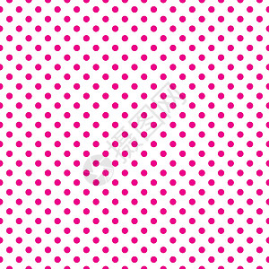无缝矢量模式 粉红色波尔卡点在白色背景上图片