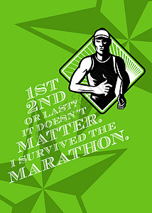 马拉松跑者回放海报图片