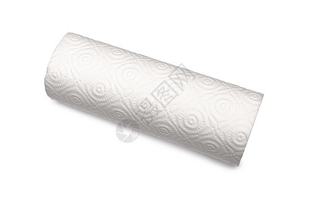 白色背景上孤立的纸巾卷纸卷组织回收床单湿巾管子厨房清洁工家务房子图片