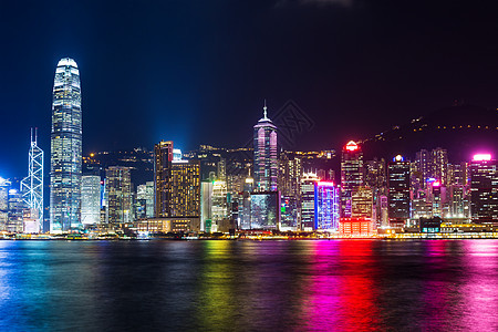 晚上在香港建筑城市建筑学金融景观地标公司风景港口天际图片