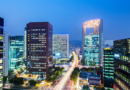 首城首尔市摩天大楼城市都市市中心路口交通公司风景踪迹建筑学图片