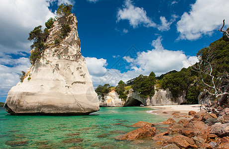 科罗曼德尔风景支撑吸引力海滩蓝色海岸编队洞穴石头半岛图片