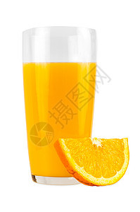 橙汁和水果片图片