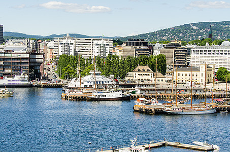 奥斯陆港天际海岸建筑码头旅行城市建筑学航海景观船运图片