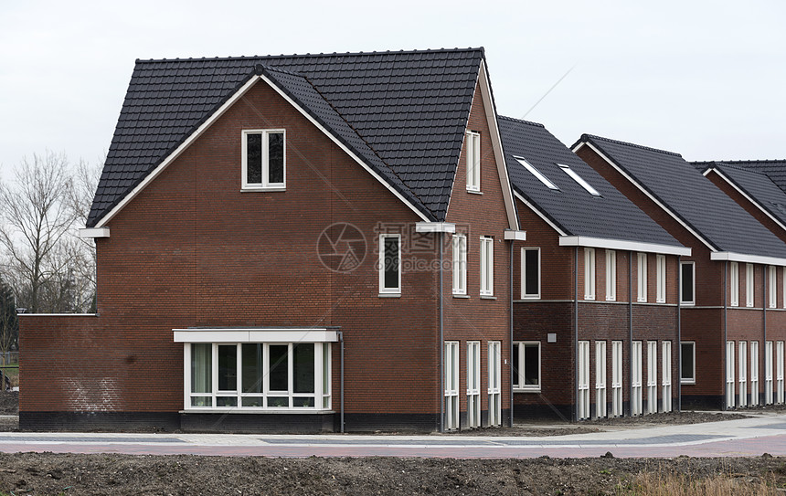 在Holland建造新房屋外观开发汽车结构住宅房地产入口街道水平建筑图片