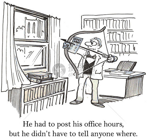 办公时数小时办公室教授学习学生大学作业邮政漫画家庭图片