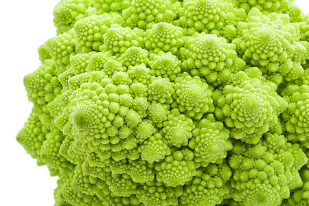 罗曼尼斯科花椰菜发芽绿色农业菜花食物螺旋白色宏观图片