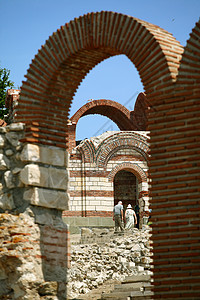 古古石形拱门石头历史古董教会考古学遗产图片