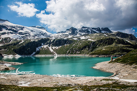 奥地利Kaprun全景燃料力量季节冰川地理旅游游客蓝色太阳该隐图片