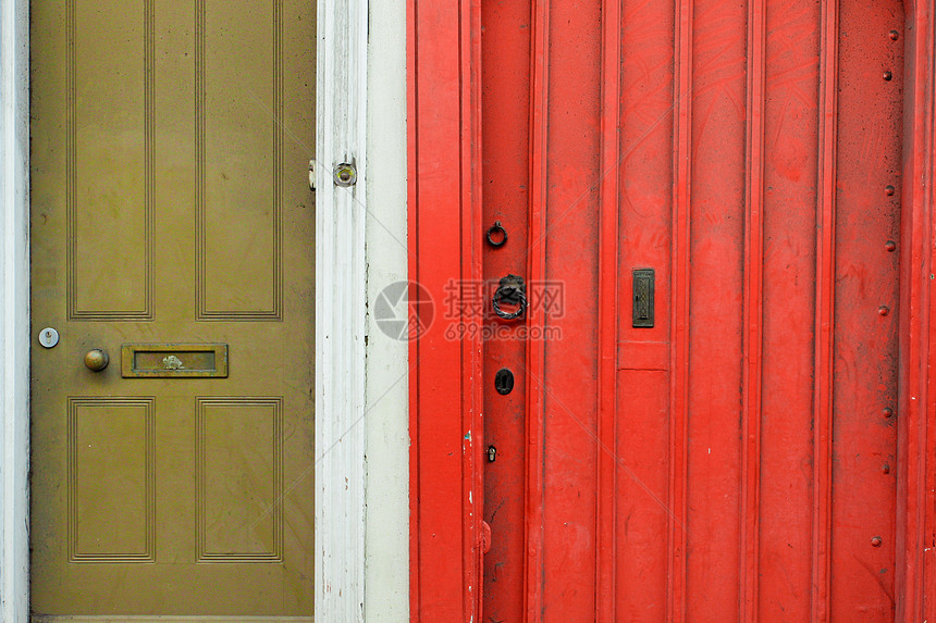 扇门财产隔壁锁定安全房子木头绿色隐私邻居小屋图片