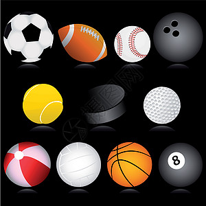 运动球收藏足球曲棍球游戏活动冰球篮球排球棒球保龄球图片