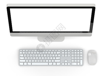 台式计算机电脑插图展示技术屏幕老鼠监视器办公室电子产品白色图片
