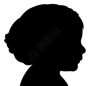 儿童头环影矢量马尾辫白色孩子女性女儿剪影尾巴丝带头发女孩背景图片