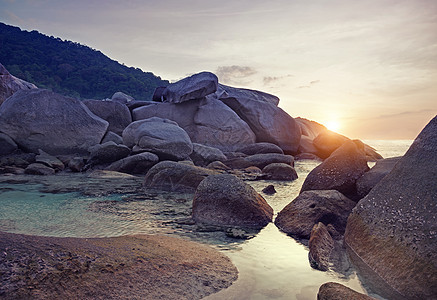 西米兰岛地标珊瑚假期日落海洋热带海岸天空娱乐旅游图片