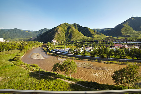 中国外衣风景旅游山坡爬坡蓝色种植园乡村天空晴天绿色农村图片