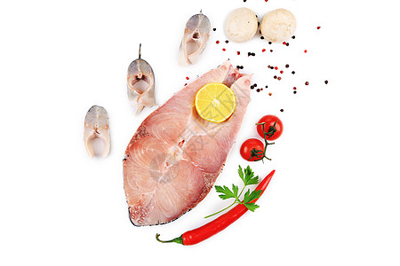 鱼和海巴斯新鲜牛排的构成美食胡椒鲈鱼产品烹饪白色营养柠檬鲤鱼海鲜图片