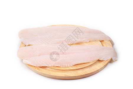 新鲜的香肠片鲶鱼木头木板鱼片产品盘子食物粉色拼盘圆形图片