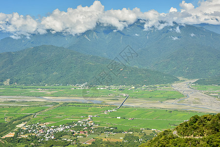 Hualien农田农业远足爬坡天空场景草地顶峰公园风景旅行图片