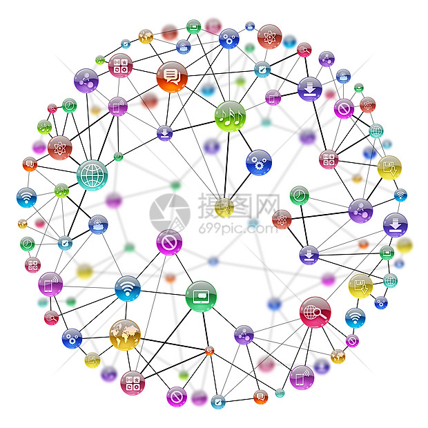 程序图标之间的通信信息Name通讯媒体社会电子邮件圆圈方案互联网图表电脑笔记本图片