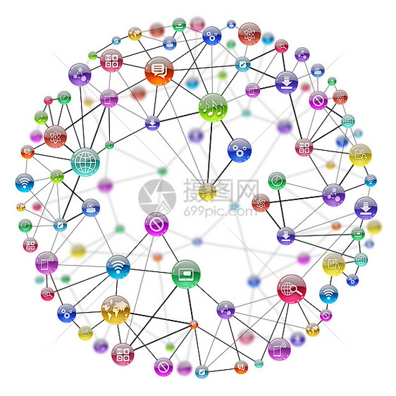 程序图标之间的通信信息Name通讯媒体社会电子邮件圆圈方案互联网图表电脑笔记本图片