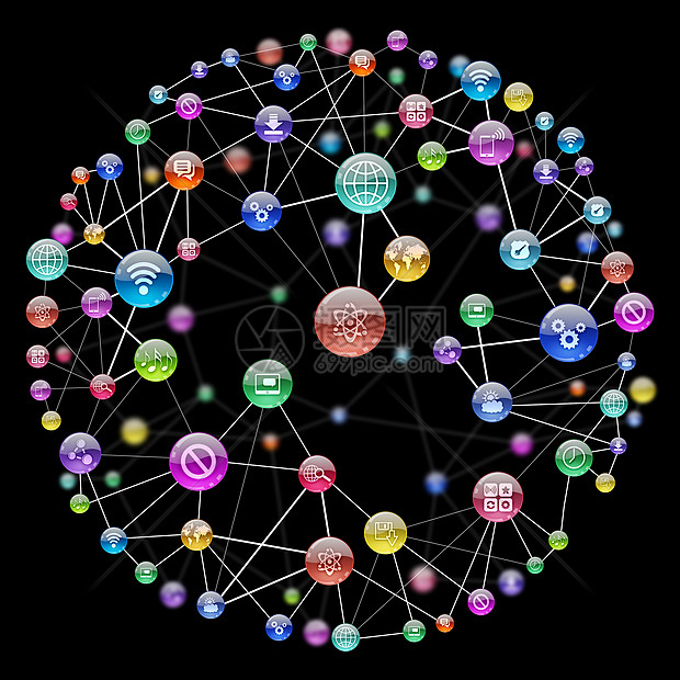 程序图标之间的通信信息Name圆圈插图商业笔记本社区节点通讯粒子线条图表图片