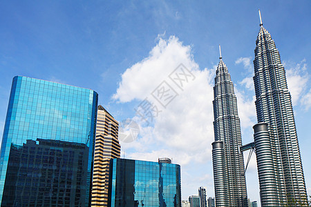 吉隆坡天线蓝色双胞胎建筑公司商业摩天大楼建筑学城市旅行地标图片