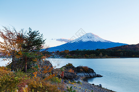 川口湖富士山图片