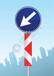指示信号入口圆圈安全危险插图警告运输城市交通天空背景图片