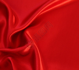 平滑的红丝绸作为背景热情布料粉色红色纺织品材料海浪奢华柔软度织物图片