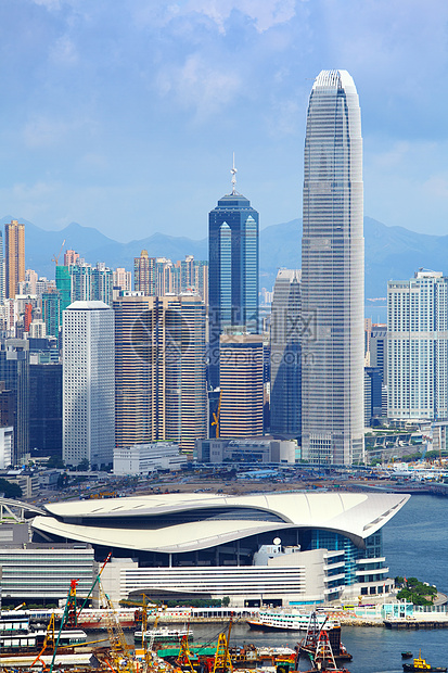 香港市办公室蓝色港口风景海洋金融市中心顶峰公园商业图片