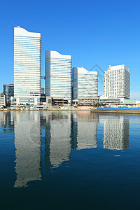 横滨城市风景商业地标城市反射办公室天空建筑天际摩天大楼码头图片