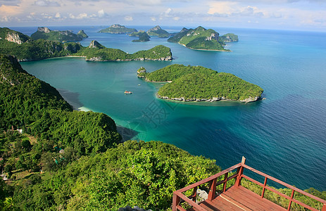 泰国昂忠国家海洋公园泰国海岸线丛林海湾海洋天线热带蓝色旅行海景海岸图片