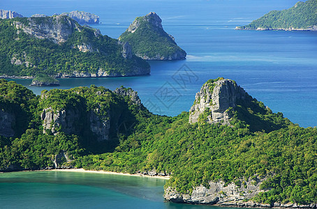 泰国昂忠国家海洋公园泰国热带旅行丛林海滩海湾天堂公园盐水海洋海岸线图片