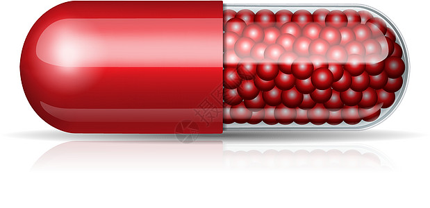 带有颗粒的医疗红色胶囊抗生素处方卫生化学治愈治疗科学制药疾病药片图片