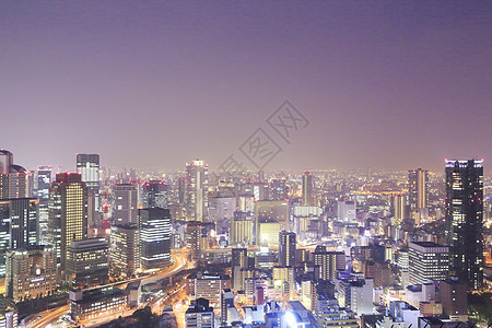 夜中大阪天线城市办公室旅游游客旅行景观地标摩天大楼场景建筑物图片
