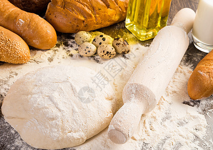 面粉 鸡蛋 白面包 小麦耳朵咖啡店干旱蛋糕农业饼干酒吧乡村厨房食物木头图片