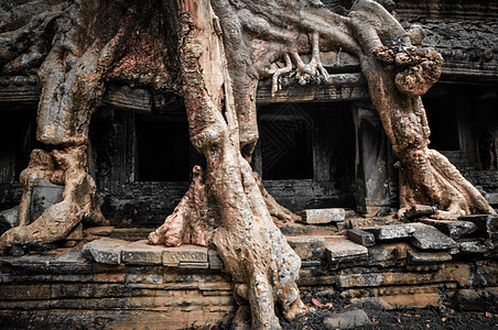 Angkor Wat综合体暹粒区古老的佛教赫默寺庙旅游世界考古学建筑学地标宗教历史热带高棉语木头图片