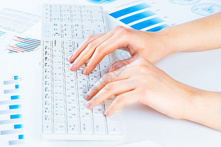 妇女指纹工人网络秘书电脑桌面互联网职业技术职场键盘图片