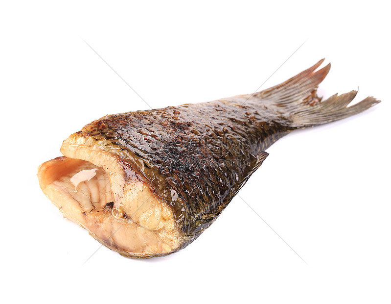 虾尾尾鱼尾巴海鲜油炸鲤鱼白色午餐食物棕色美食图片