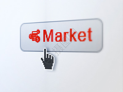 经营理念 数字按钮背景上的市场和计算器图片