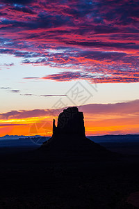 古迹谷地日出旅行红色岩石橙子日落纪念碑国家峡谷沙漠地平线图片