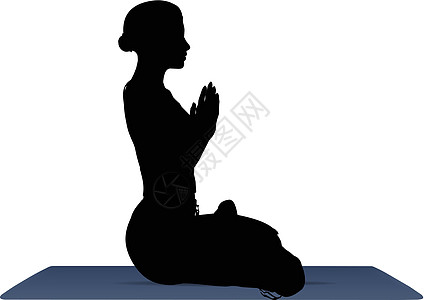 Lotus Pose 瑜伽位置的矢量插图训练姿势数字女士冥想健身房身体女孩运动女性图片