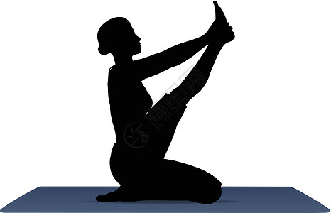 Heron Pose 瑜伽位置的矢量插图图片